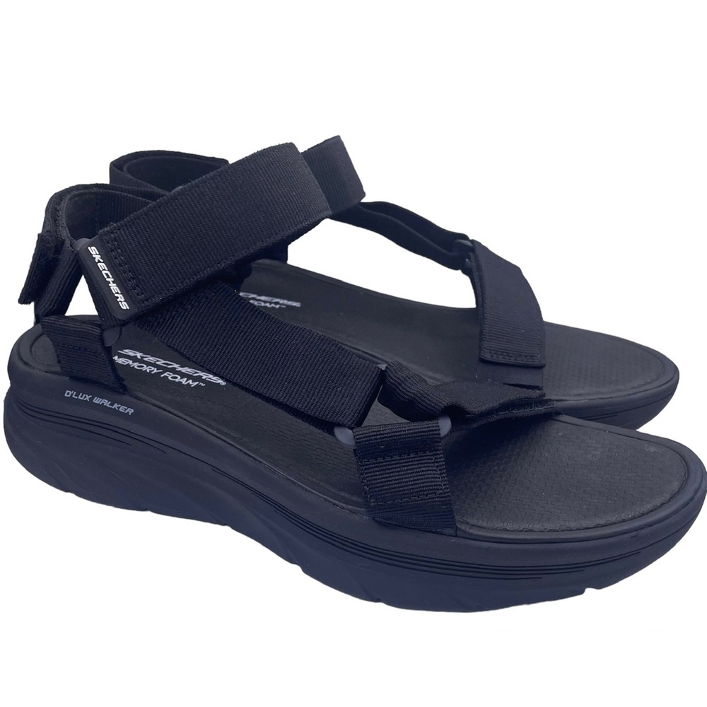 SKECHERS mens sport d’lux walker black sandals Size 12 - Picture 1 of 10